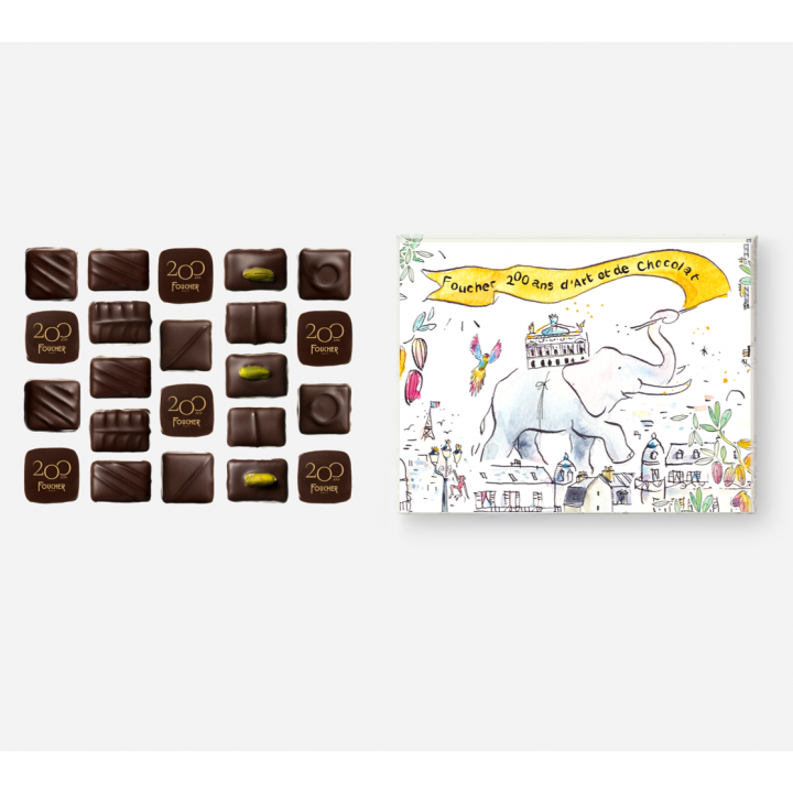 Assortiment de chocolats 180 g - Boite dessinée par Bertrand de Miollis