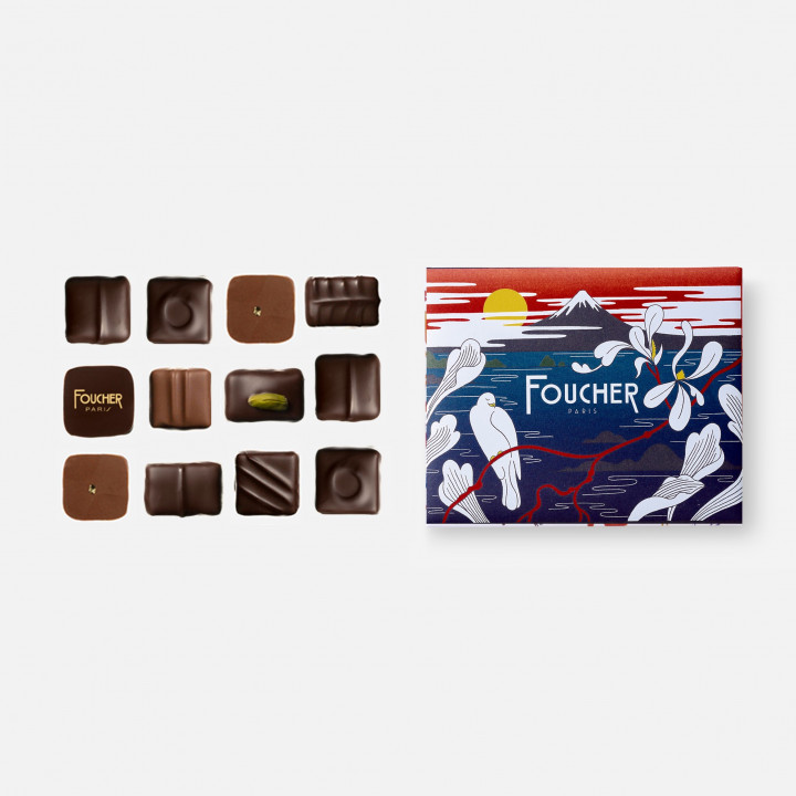 Boite de 12 chocolats - Coffret anniversaire "50 ans de Foucher au Japon"