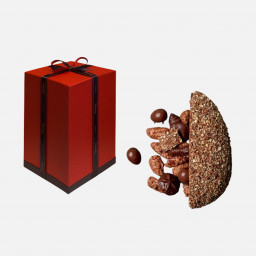 Œuf en chocolat noir saupoudré de pralin et garni de pralines et de friture (Livraison uniqu. par coursier dans Paris)
