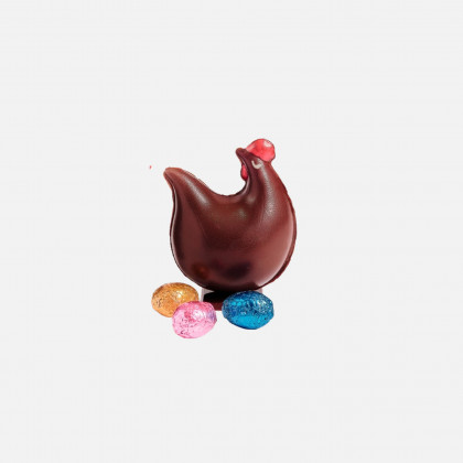 Poule en chocolat noir et 3...