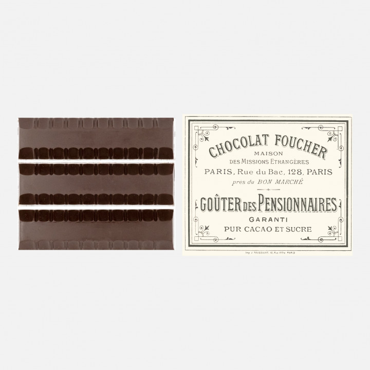 Barres en chocolat au praliné amande - 100g - Boite Foucher 1895